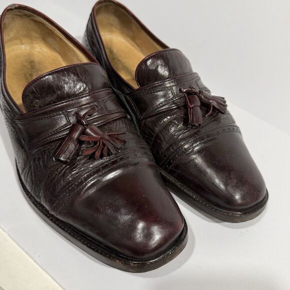 PRONTO UOMO Mens 10M Burgundy Tassel Loafers Made in Italy Leather Sole main image 12
